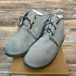 Cushionaire HARPER Grey Suede Fur Lined Slip On Boots New!